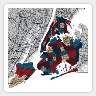 New York City Neighborhoods Map Sticker